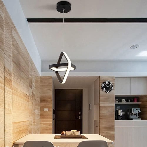 ثريا علاقي مودرن لد حديث مريع اسود بثلاث اضاءات