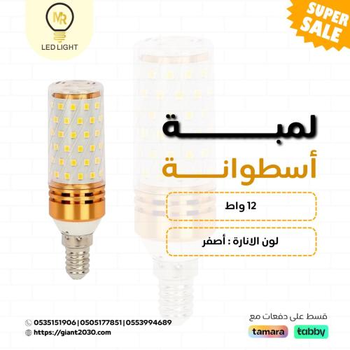 بلح اسطوانه 12 واط انبوبة ضمان 2 سنوات