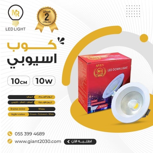 كشاف سبوت لايت كوب اسيوبي 10 وات 10 سم