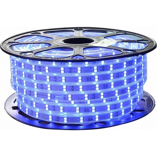 شريط ليد 50 متر 2 خط لون ازرق 7 واط ضمان 2 سنوات