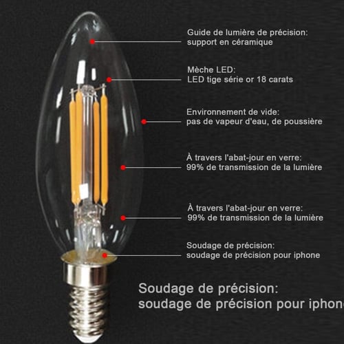 لمبة بلح 4 واط على شكل شمعه ضمان 2 سنوات