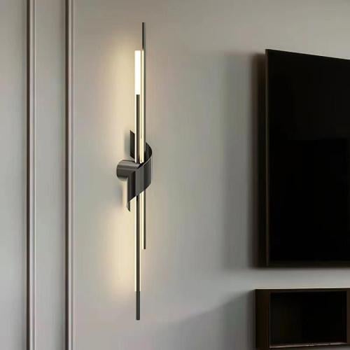 ابليك جداري داخلي اسود ليد بثلاث اضاءة موردن تصميم...