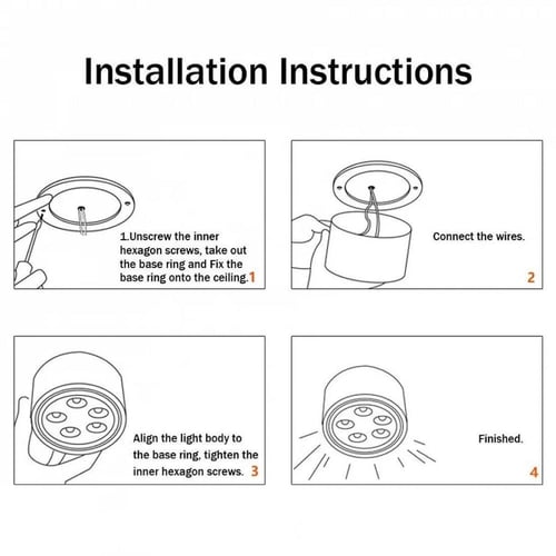 كشاف سلندر أبيض* اسود 10 سم بقوة 10واط ضمان 2 سنوا...