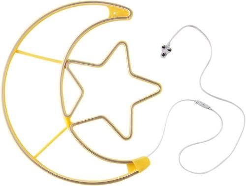 مصباح LED مزخرف على شكل قمر ونجوم بطول 60 سم من عم...