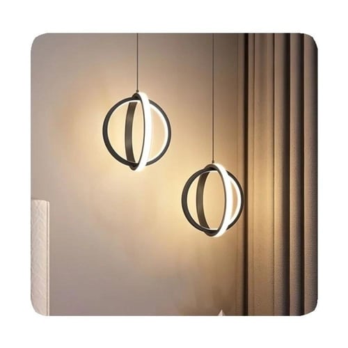 ثريا علاقي بثلاث اضاءات دائري حلقات الاكريليك حلقة...