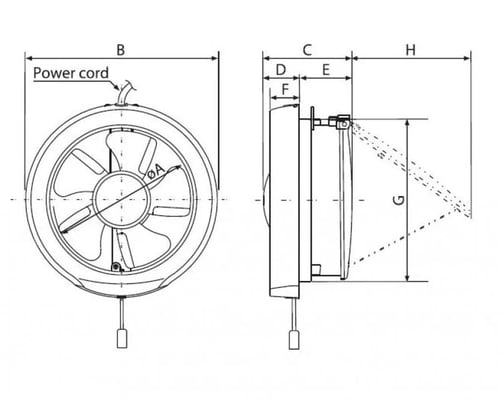 مروحة شفط دائري 15*15 ضمان 2 سنوات
