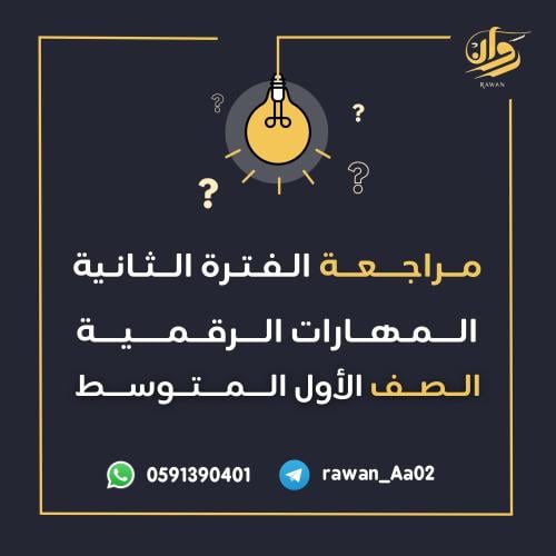 مراجعة الفترة الثانية - المهارات الرقمية - اول متو...