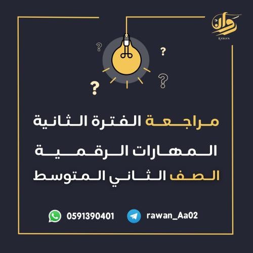 مراجعة الفترة الثانية - المهارات الرقمية - ثاني مت...