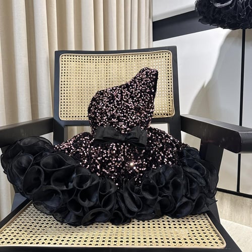 فستان ترتر ( اسود / وردي )