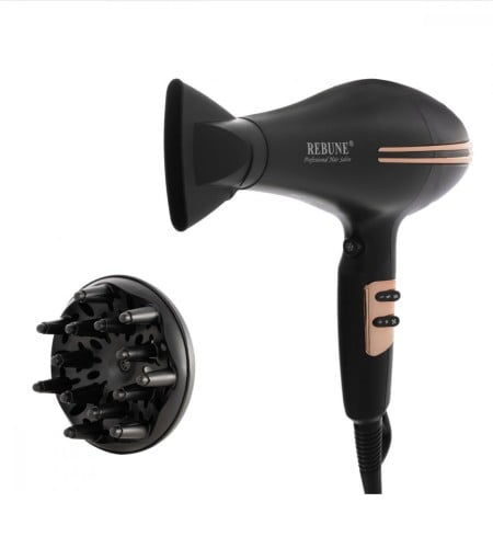 مجفف شعر ريبون RE-2079 هوائي ومجعد 2200 واط أسود