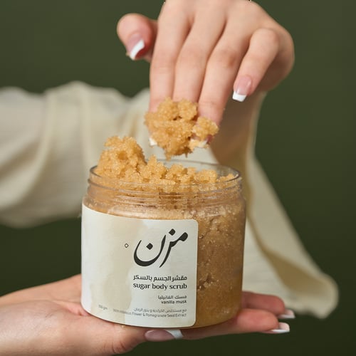 مقشر الجسم بالسكر برائحة مسك الفانيلا
