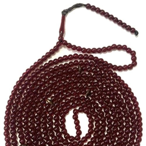 سبحة بلاستيك لون برغندي مع عداد 6.5 مل