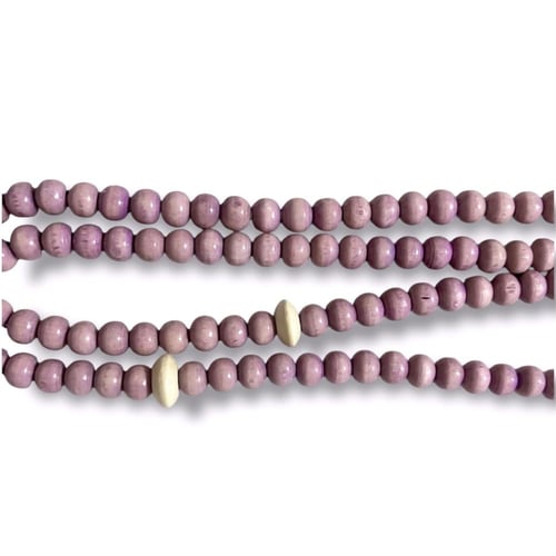 سبحة مميزة خشب بنفسجي فاتح لامع جودة عالية مع عداد...