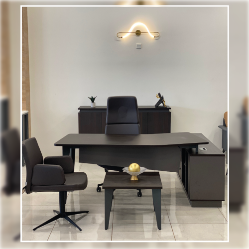 طقم مكتب مدراء مودرن قهوي 200 سم