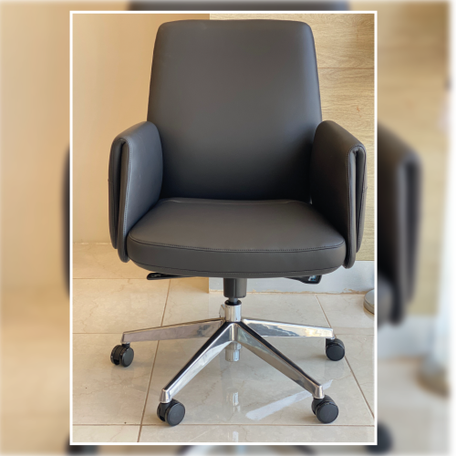 كرسي ظهر وسط جلد فاخر متحرك