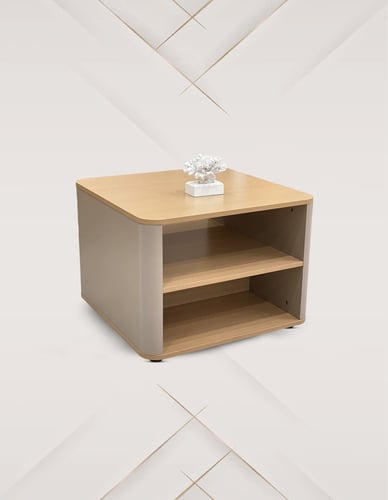 طاولة شاي "مودرن سكوير" لون رمادي واسمنتي (70 سم)