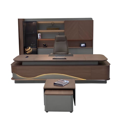 طقم مكتب 300 سم "فخامة القيادة" VIP - مكتب تنفيذي...