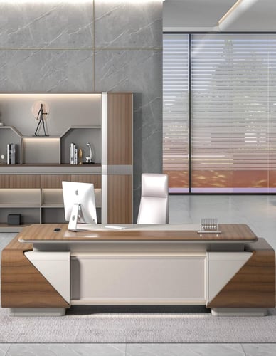 مكتب "إنجاز الفخامة" التنفيذي - مودرن لون اسمنتي و...