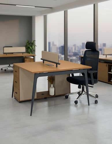 محطة عمل "إبداع ثنائية" لون ولنت رمادي (220 سم)