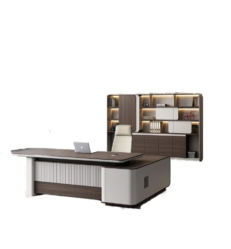 طقم اثاث مكتبي ابيض خشبي 240 سم