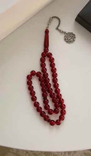 Red beaded prayer beads