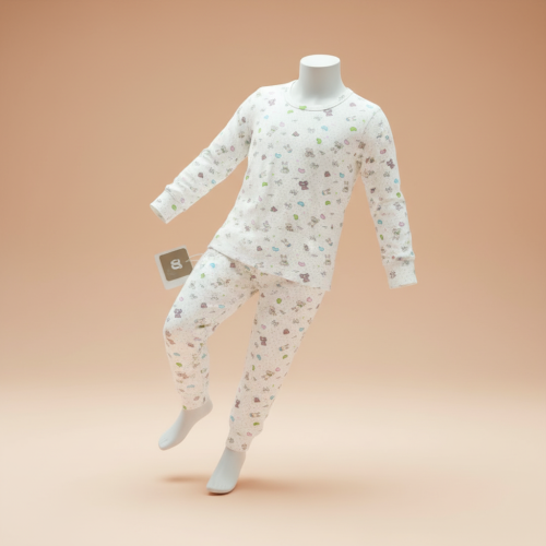 بيجامة بناتي مريحة قطعتين من القطن الناعم