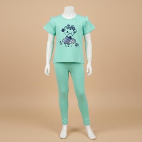 بيجامة بناتي قطنية قطعتين CA018