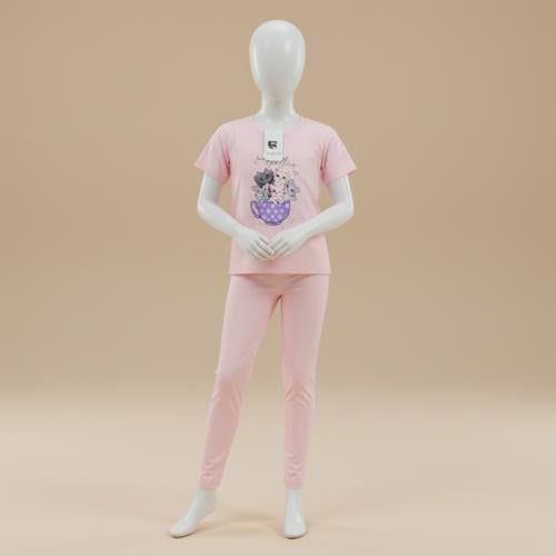 بيجامة بناتي قطنية قطعتين CA012