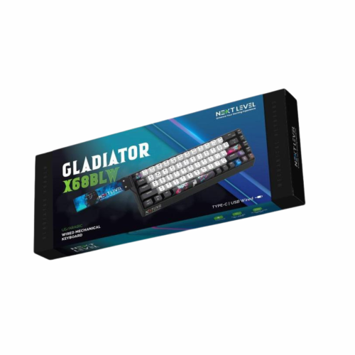 كيبورد ميكانيكي سلكي Next Level Gladiator X68BLW ب...