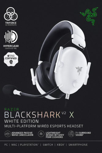 سماعة رايزر ابيض BLACKSHAR V2X