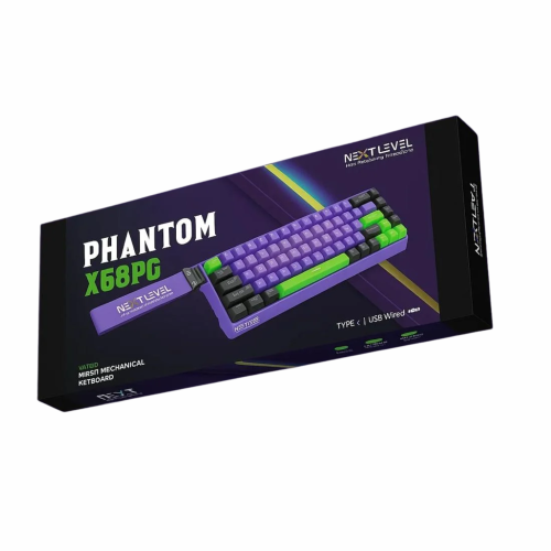 كيبورد ميكانيكي سلكي Next Level Phantom X68PG بالأ...