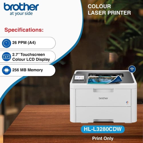 طابعة Brother HL-L3280CDW - ليزر ألوان، واي فاي، أ...
