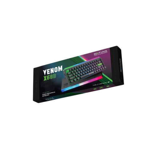 كيبورد ميكانيكي سلكي Next Level Venom X68B باللون...