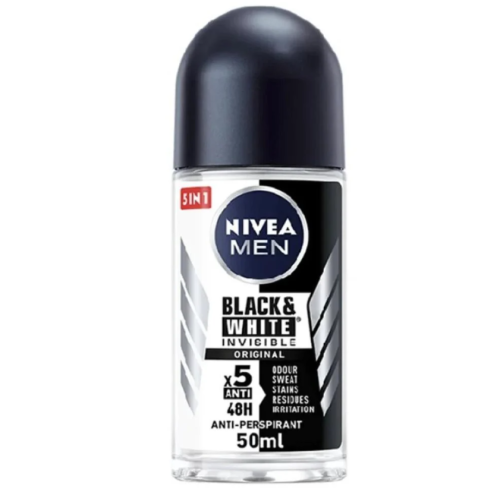 نيفيا مان بلاك أند وايت مزيل عرق رول أون غير مرئي...