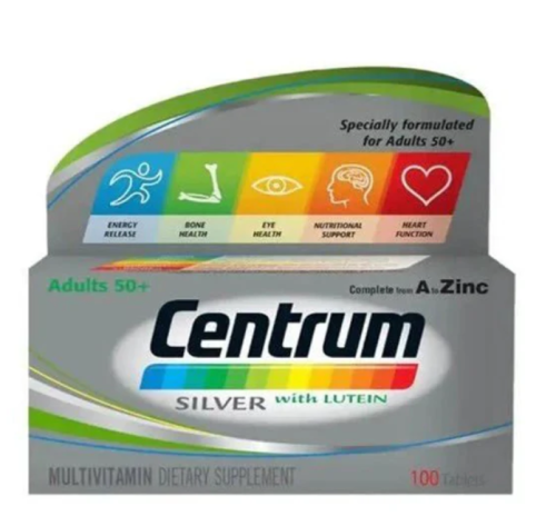 سنتروم فيتامينات متعددة فضي مع لوتين 100 قرص