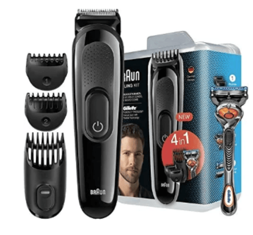 ماكينة تشذيب الشعر والذقن 4 في 1 براون للرجال، اسو...