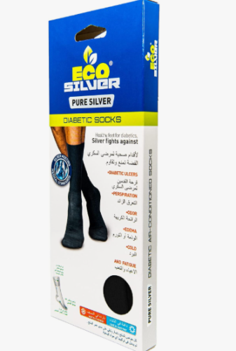 ايجو سيلفر جوارب لمرضي السكر اسود 35-38