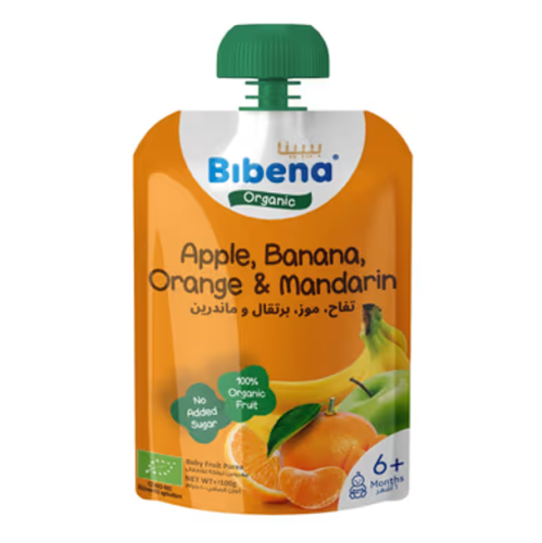 بيبينا اورجانيك تفاح موز برتقال ماندرين 100جم