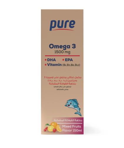 بيور مكمل غذائي يحتوي علي اوميجا 3 و فيتامين (ب 1...