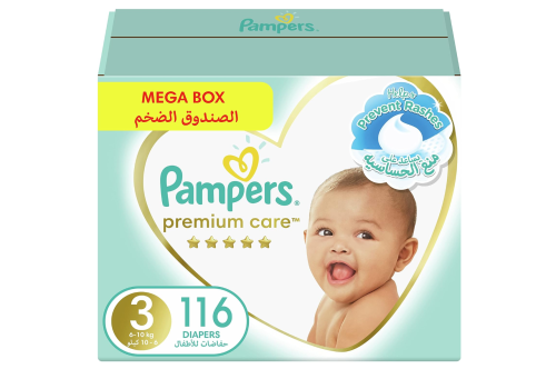 بامبرز عناية مميَّزة، مقاس 3، وسط ، 6-10 كغ، الصند...