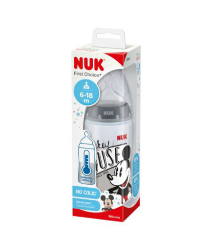 نوك رضاعة 300مل مع حلمة سيليكون 6-18 شهر - ميكي ما...