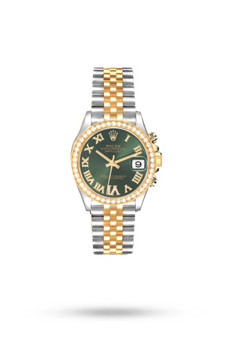 رولكس ديت جست دايموند ذهبي اخضر 31mm