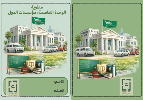 مطوية مؤسسات الدول اجتماعيات خامس ابتدائي