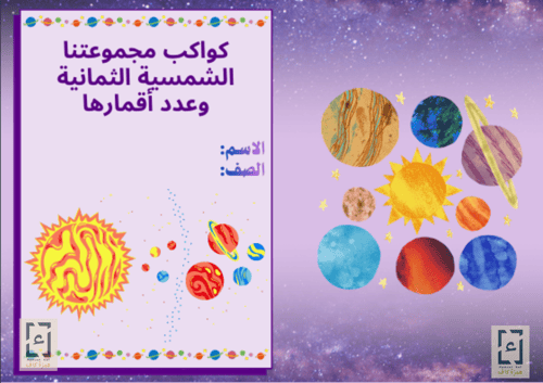 مطوية كواكب مجموعتنا الشمسية الثمانية اجتماعيات را...