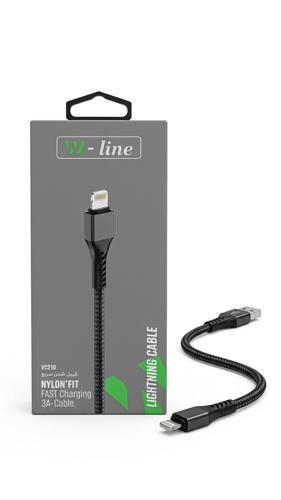 كيبل شحن W-Line Nylon Fit Lightning Cable لـ iPhon...