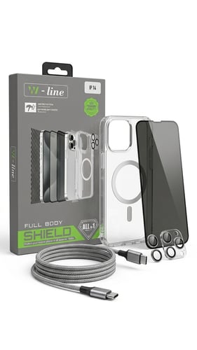 باك حماية W-Line Full Body Shield لـ iPhone 14 – ج...