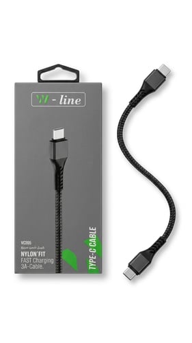 كابل W-line Nylon Fit Type-C Fast Charging 3A (Typ...