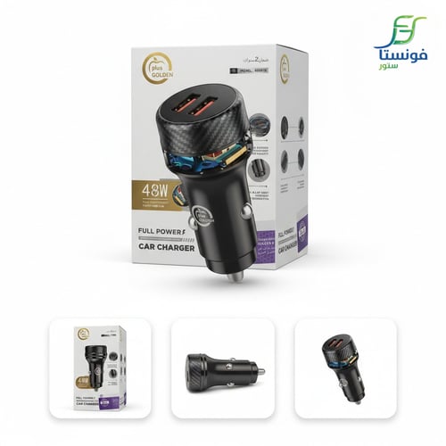 شاحن سيارة سريع 48 واط بمنفذين USB – شاحن جوال للس...
