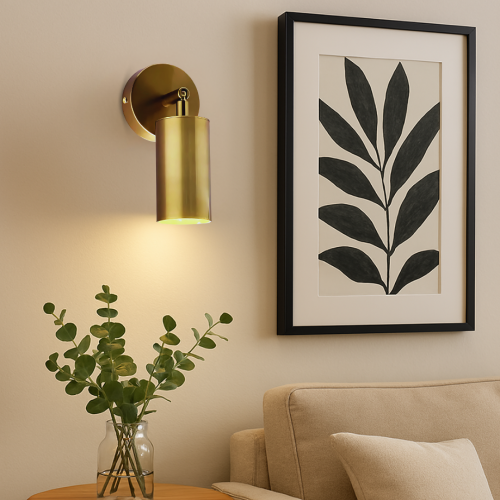 إنارة جدارية مودرن قابلة للتوجيه لون ذهبي E27