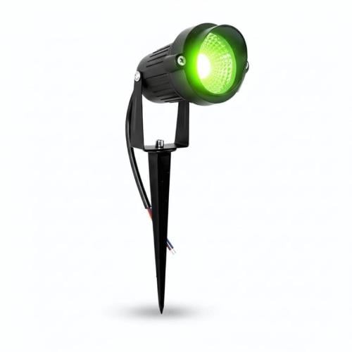 كشاف غرس خارجي ألمنيوم 5 واط لون اسود إضاءة خضراء